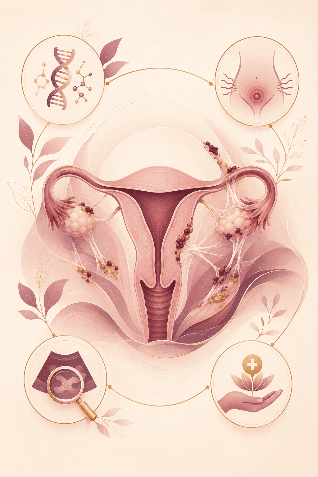 Ilustración informativa sobre endometriosis